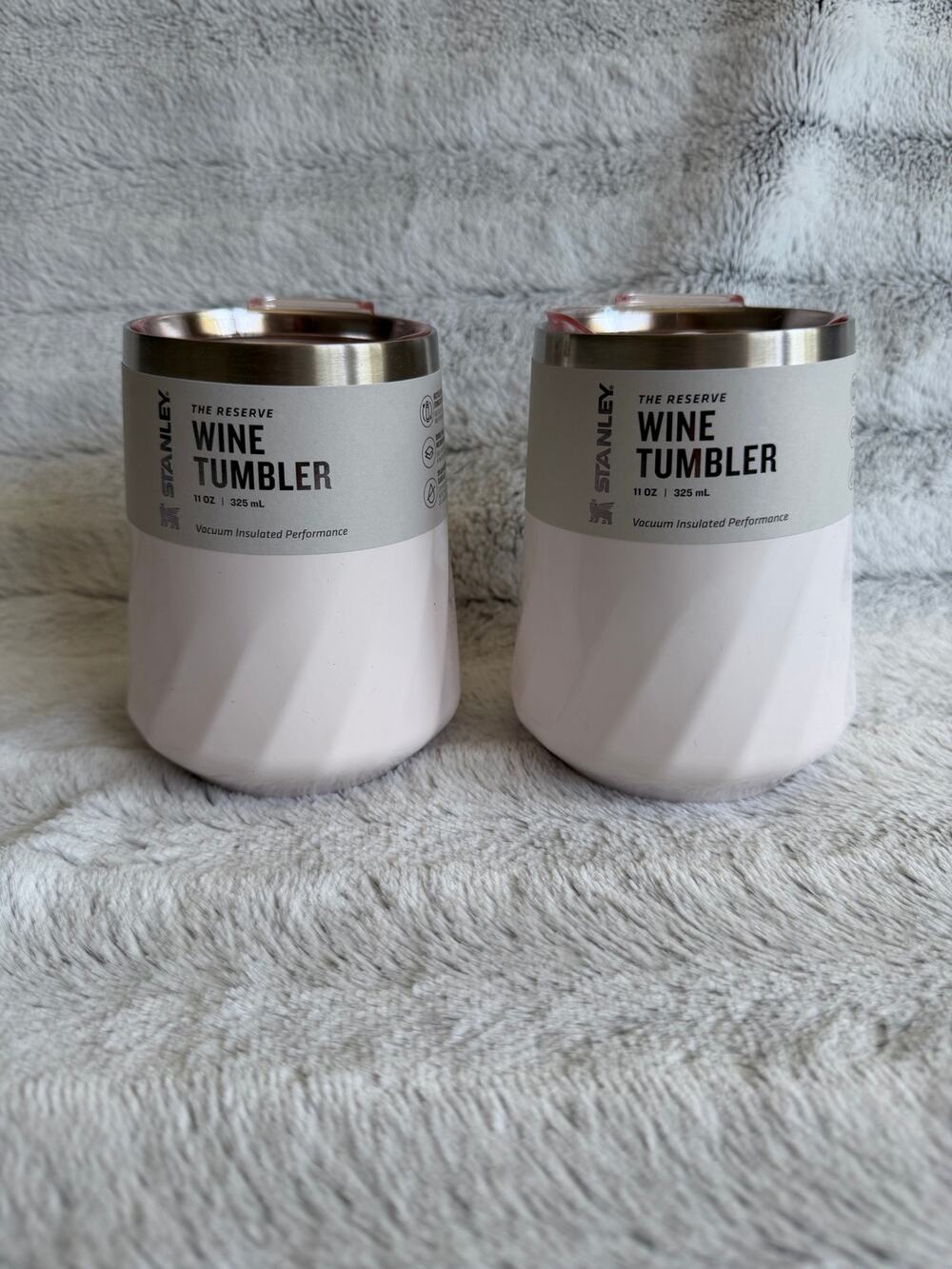 Stanley The Reserve Wine Tumblers 11 oz Rose Quartz Gloss Set of 2 *new*